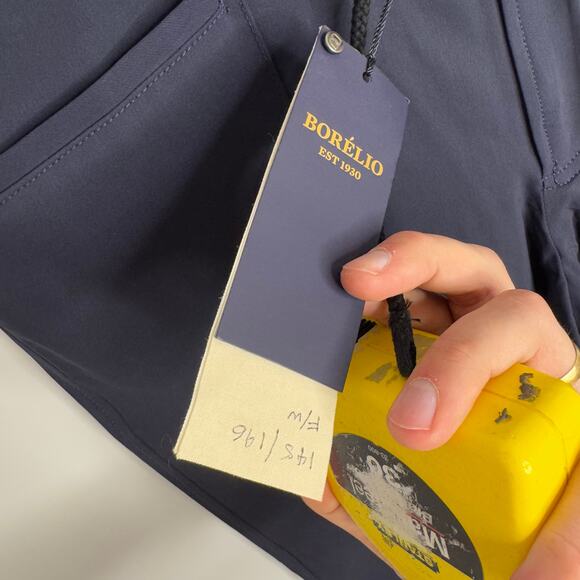 NEW Borelio Men’s Dress Pants 34 Sean Relax Fit Navy Blue Stretch Waist Band - Picture 3 of 8